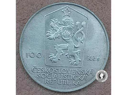 Strieborná minca 100kcs / 1984 - A.Zápotocký - kvalita BK 0/0