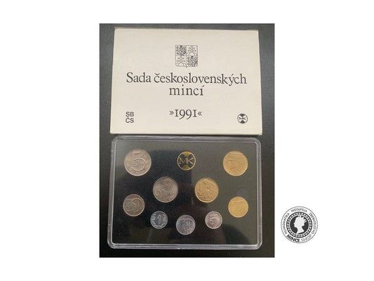 Sada československých mincí 1991 +10 Kčs M.R.Štefanik