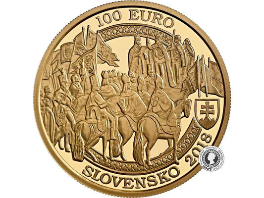 Zlatá minca Au Proof 100€ / 2018 - Ferdinand II. - 400. výročie korunovácie v Bratislave