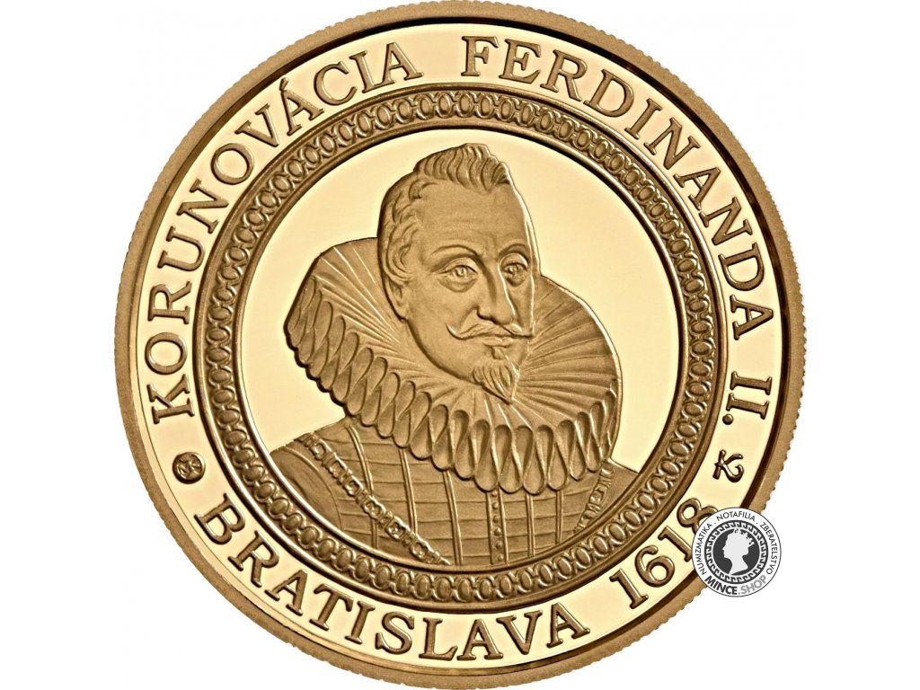 Zlatá minca Au Proof 100€ / 2018 - Ferdinand II. - 400. výročie korunovácie v Bratislave