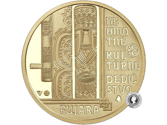 Zlatá minca Au Proof 100€ / 2021 - Fujara, hudobný nástroj a jeho hudba - Nehmotné kultúrne dedičstvo SR