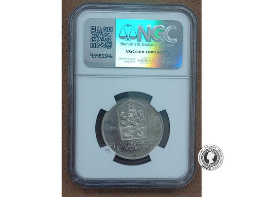 Strieborná minca 100 Kčs / 1983 - Karel Marx - kvalita PF 67