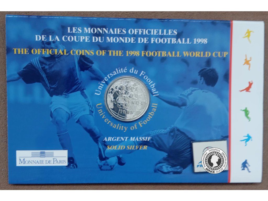 1 franc 1997 Francúzsko - Coupe du Monde de Football 1998 - Universalité du Football