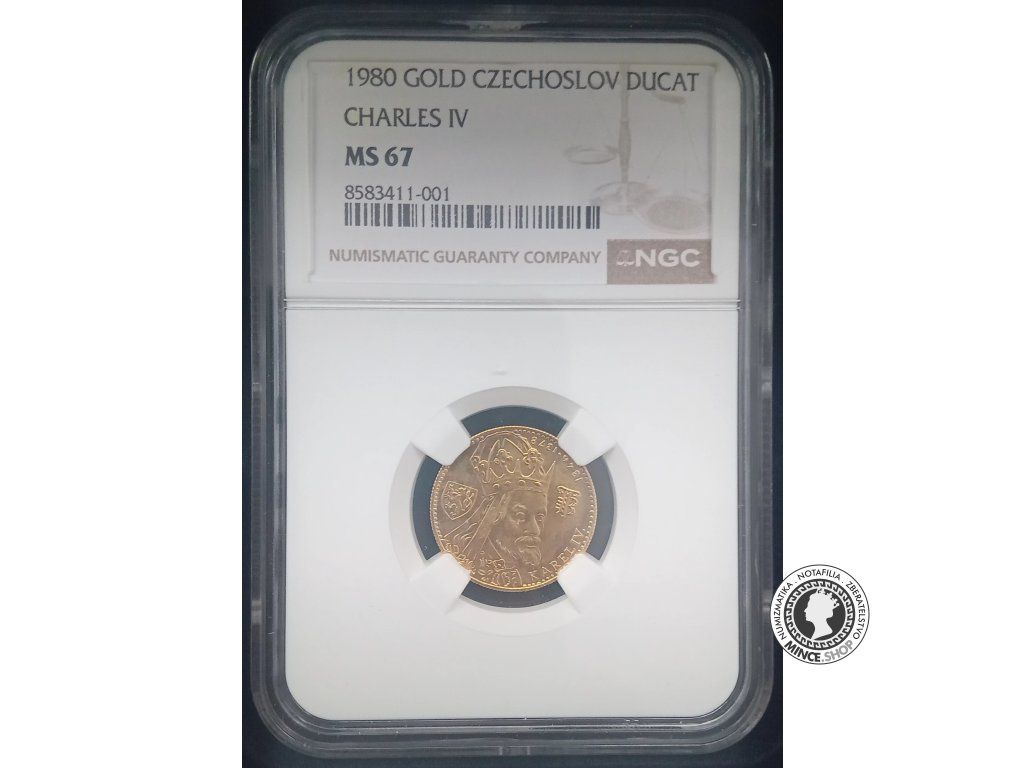 Zlatý Dukát Karel IV. 1980 Česko-Slovensko MS 67