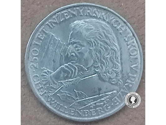 Strieborná minca 10kcs / 1957 - Willenberg 250. let inžinierských škôl v Praze - kvalita BK 0/0