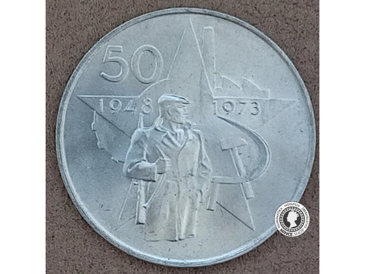 Strieborná minca 50kcs / 1973 - Unor 1948 - kvalita BK 0/0