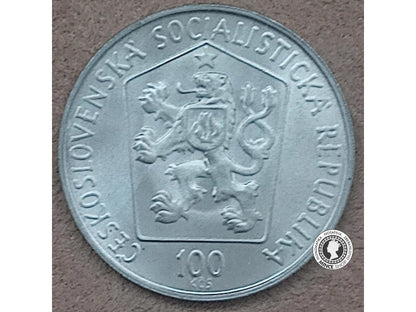 Strieborná minca 100kcs / 1985 - M.Kukučín - kvalita BK 0/0