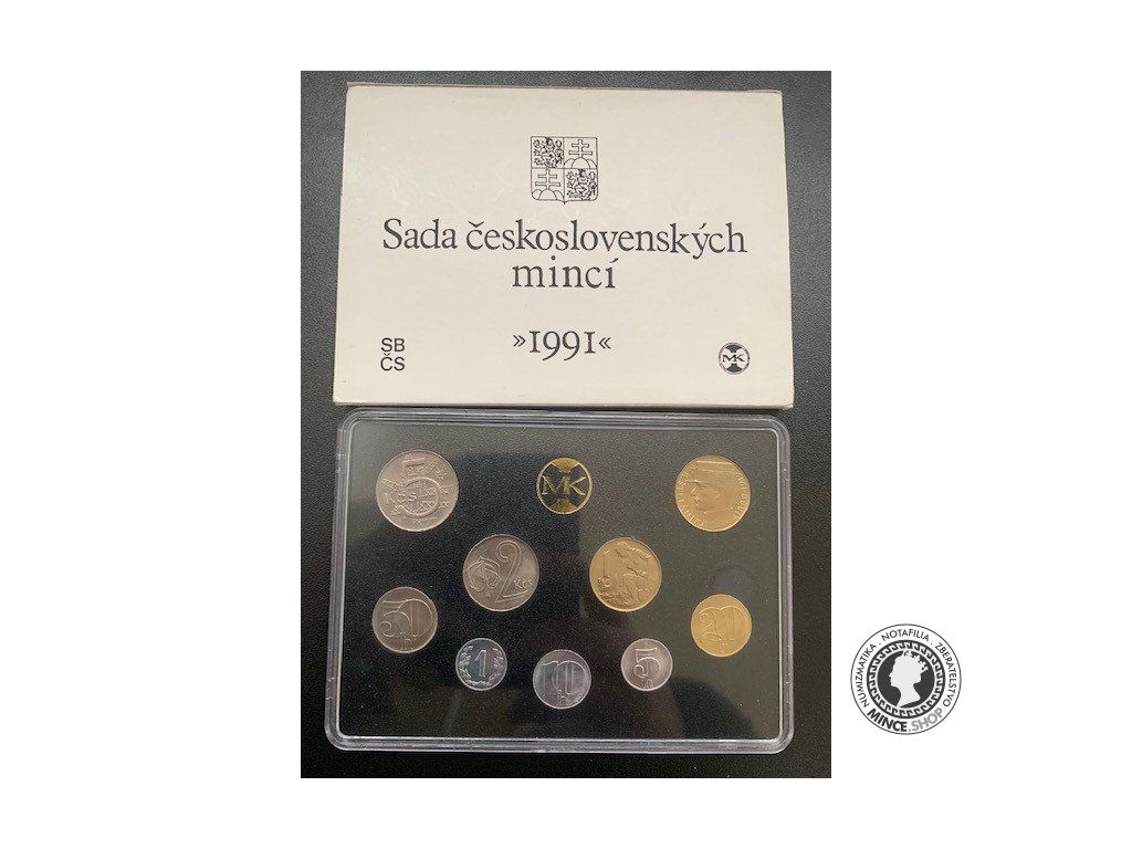 Sada československých mincí 1991 +10 Kčs M.R.Štefanik
