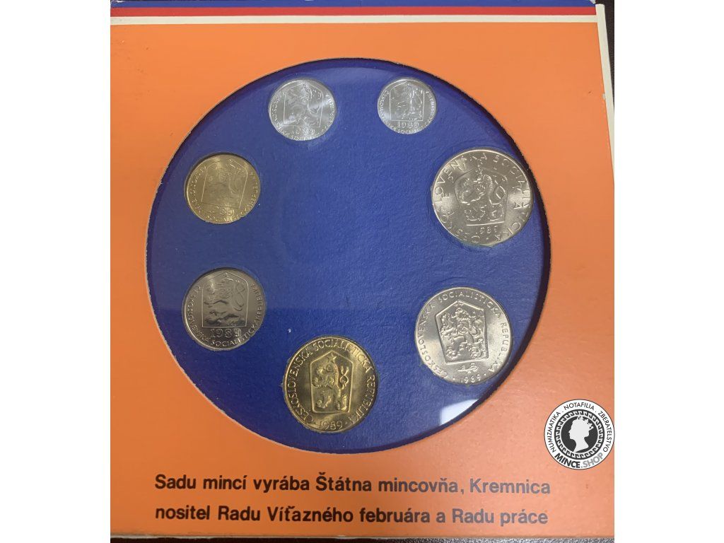 SADA obehových mincí 1989 ČSSR UNC