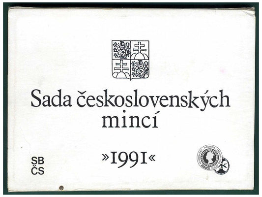 Sada československých mincí 1991 +žeton Mincovne
