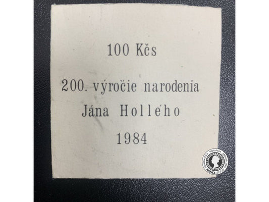 Strieborná pamätná minca 1984 Hollý 100 Kčs - BK - 0/0 v numizmatickej obalke