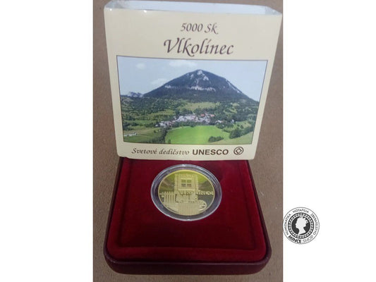 Zlatá minca Au Proof 5000 SK / 2002 - UNESCO Vlkolinec