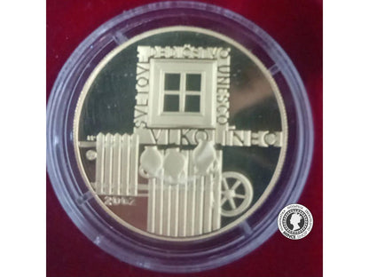 Zlatá minca Au Proof 5000 SK / 2002 - UNESCO Vlkolinec