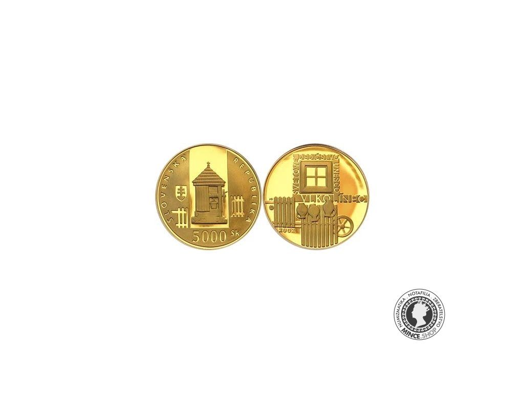 Zlatá a strieborná minca Proof 200 SK + 5000 SK / 2002 - Vlkolinec sada UNESCO