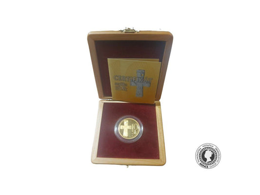 Zlatá replika mince 10 SK Au Proof 2008 Zlatý odrazok "R"