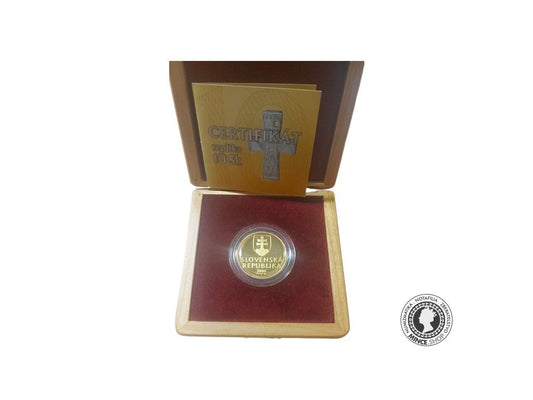 Zlatá replika mince 10 SK Au Proof 2008 Zlatý odrazok "R"