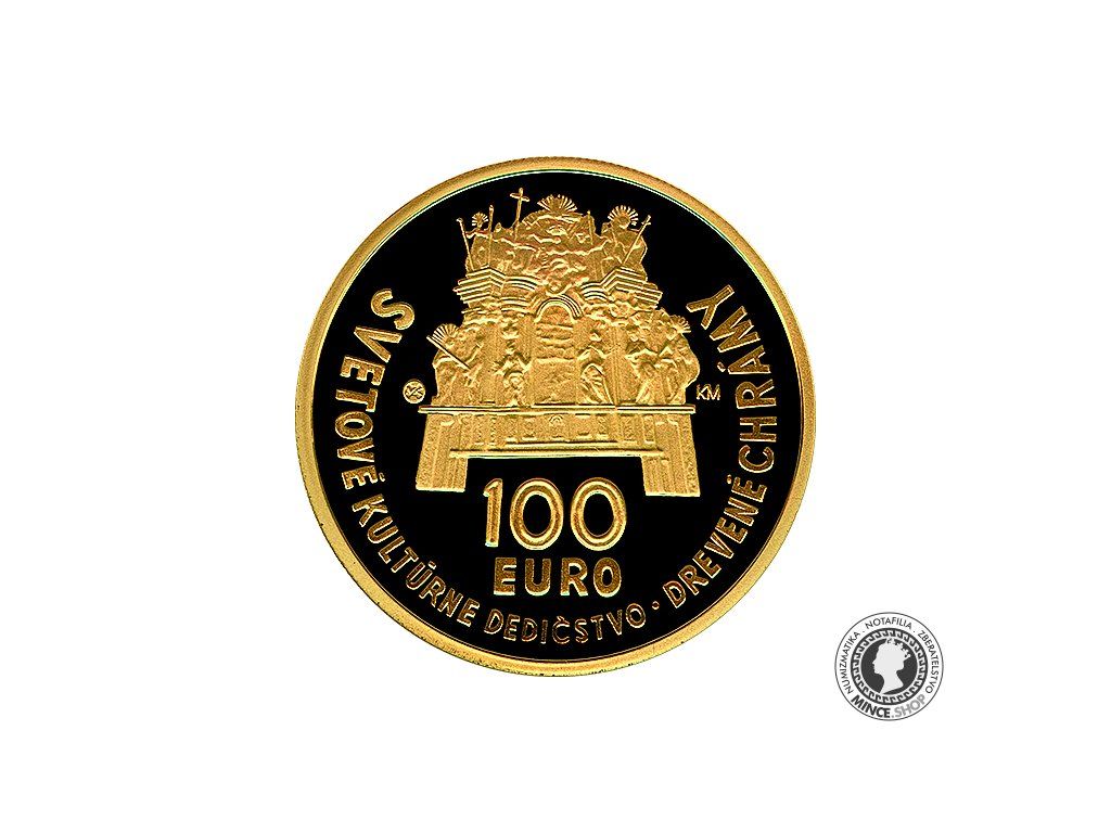Zlatá minca Au Proof 100€ / 2010 - UNESCO Drevené chrámy