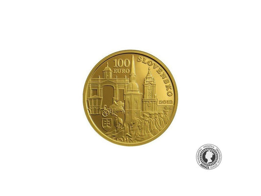Zlatá minca Au Proof 100€ / 2012 - 300. výročie korunovácie Karola III. v Bratislave