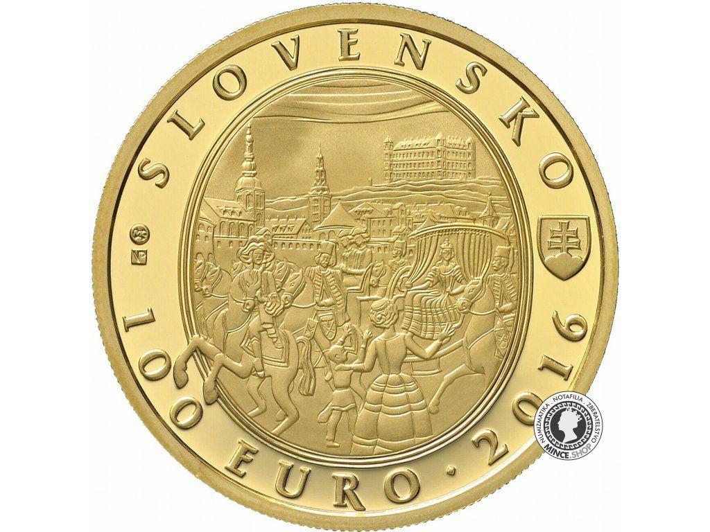 Zlatá minca Au Proof 100€ / 2016 -  275. výročie korunovácie Márie Terézie