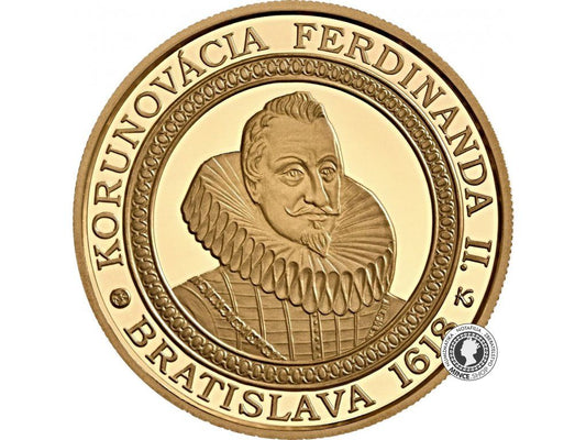 Zlatá minca Au Proof 100€ / 2018 - Ferdinand II. - 400. výročie korunovácie v Bratislave