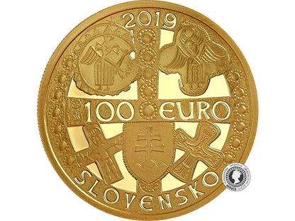 Zlatá minca Au Proof 100€ / 2019 - Mojmir I.