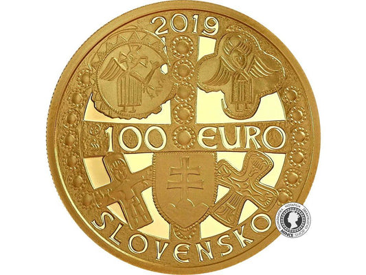 Zlatá minca Au Proof 100€ / 2019 - Mojmir I.