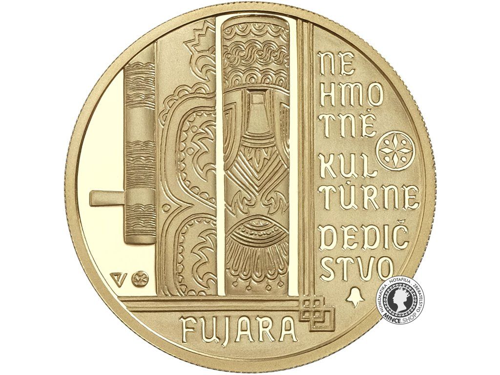 Zlatá minca Au Proof 100€ / 2021 - Fujara, hudobný nástroj a jeho hudba - Nehmotné kultúrne dedičstvo SR