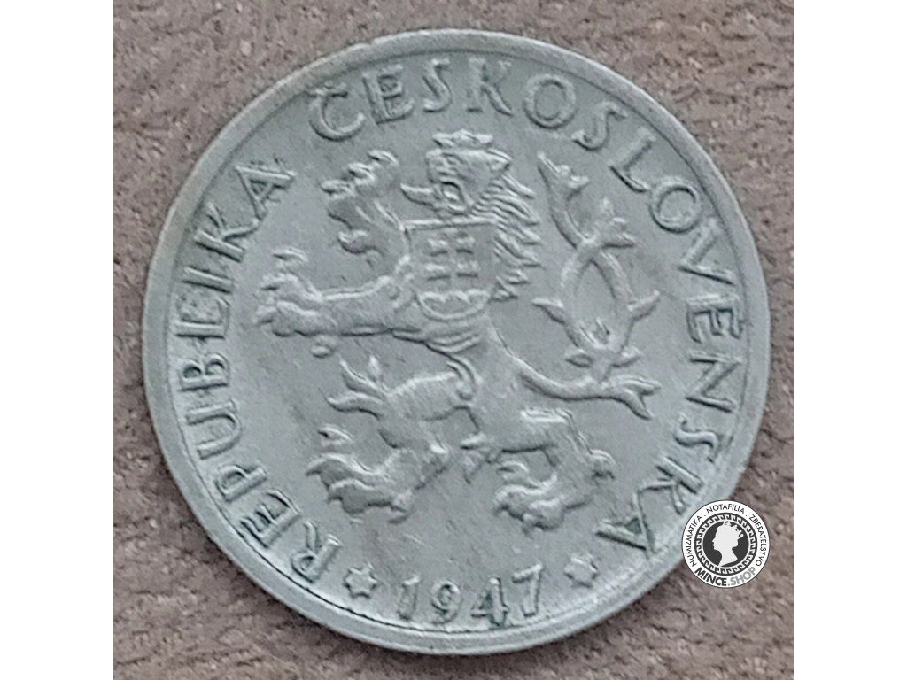 1 koruna - Česko-Slovensko - 1947