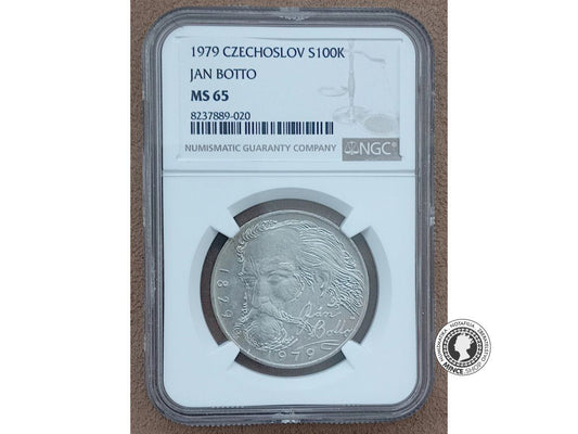 Strieborná minca 100kcs / 1979 - J.Botto - kvalita MS 65