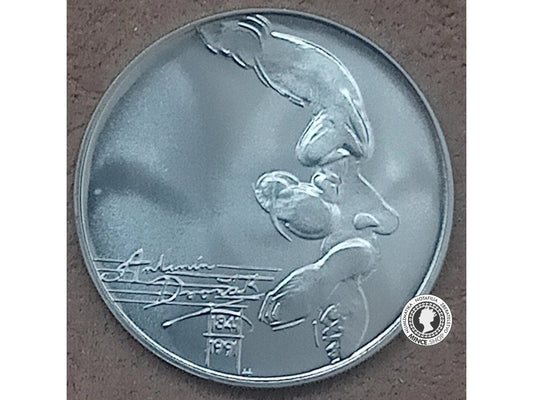 Strieborná pamätná minca 1991 Dvořák 100 Kčs - BK - 0/0