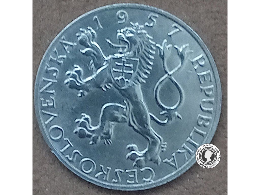 Strieborná minca 10kcs / 1957 - komenský - kvalita BK 0/0