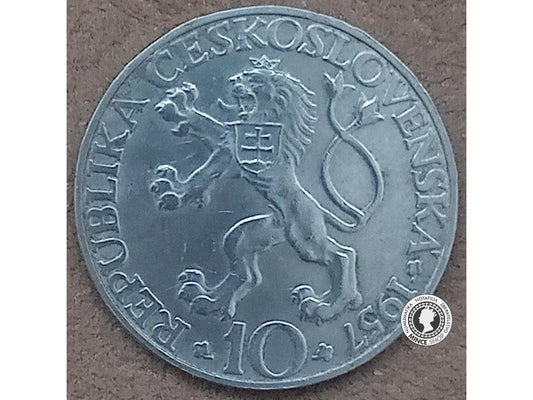Strieborná minca 10kcs / 1957 - Willenberg 250. let inžinierských škôl v Praze - kvalita BK 0/0